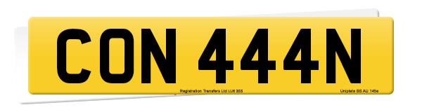 Registration number CON 444N